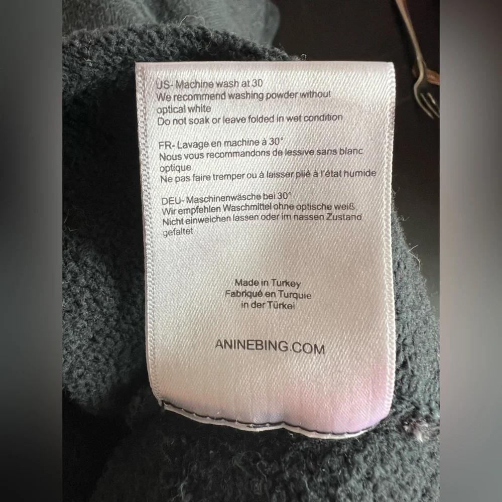 Anine Bing LA XS USA Eagle Flag Graphic Charcoal Sweatshirt oversized cotton - Picture 7 of 7